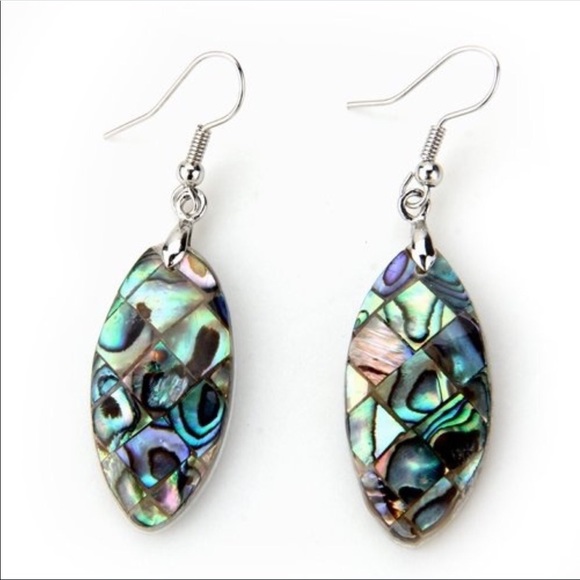 Abalone Shell Dangle Earrings - Picture 2 of 5